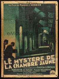 1z281 MYSTERY OF THE YELLOW ROOM French 1p '30 Le mystere de la chambre jaune, art by Roger Vacher