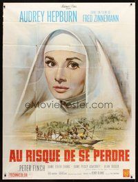 1z289 NUN'S STORY French 1p R60s wonderful art of religious missionary Audrey Hepburn by Mascii!