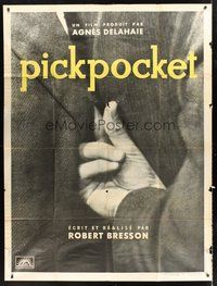1z295 PICKPOCKET French 1p '59 Robert Bresson, cool image of thief's hand reaching in jacket!