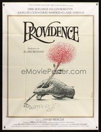 1z301 PROVIDENCE French 1p '77 Alain Resnais, cool art of hand writing w/tree pencil by Ferracci!