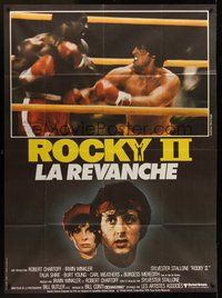 1z313 ROCKY II French 1p '79 Sylvester Stallone & Carl Weathers fight in ring, boxing sequel!