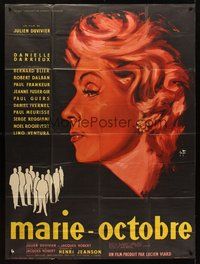 1z321 SECRET MEETING French 1p '59 Julien Duvivier's Marie-Octobre, art of Darrieux by Yves Thos!