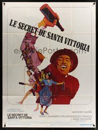 1z322 SECRET OF SANTA VITTORIA French 1p '69 great Bob Peak art of Anthony Quinn as Bombolini!
