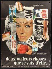 1z360 TWO OR THREE THINGS I KNOW ABOUT HER French 1p '67 Jean-Luc Godard, Marina Vlady, collage!