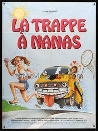 1z363 VAN French 1p '77 wacky different art of guy in van with net chasing sexy girl!