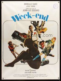 1z369 WEEK END French 1p '68 Jean-Luc Godard, completely different montage w/sexy Mireille Darc!