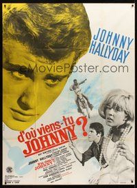 1z372 WHERE ARE YOU FROM, JOHNNY? French 1p '64 Johnny Hallyday in cool photo montage by Vaissier!