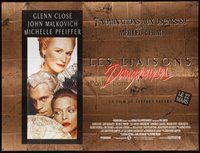 1z005 DANGEROUS LIAISONS French 8p '89 Glenn Close, John Malkovich, Michelle Pfeiffer