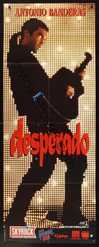 1z034 DESPERADO French door-panel '95 Robert Rodriguez, full-length Antonio Banderas with guitar!