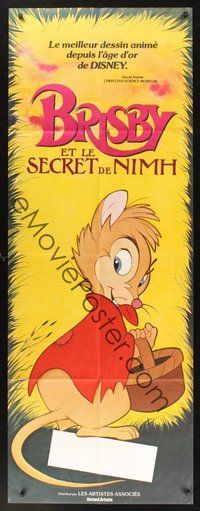 1z050 SECRET OF NIMH French door-panel '82 Don Bluth mouse fantasy cartoon, different image!