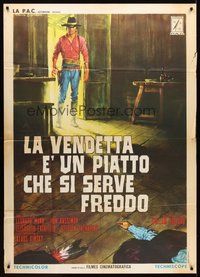 1z649 DEATH'S DEALER Italian 1p '71 cool spaghetti western art by Rodolfo Gasparri!