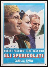 1z448 DOWNHILL RACER Italian 1p R70s different art of Robert Redford, Camilla Sparv & Gene Hackman!