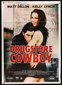 1z450 DRUGSTORE COWBOY Italian 1p '90 Matt Dillon & sexy Kelly Lynch, directed by Gus Van Sant!