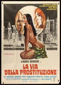 1z657 EMANUELLE & THE WHITE SLAVE TRADE Italian 1p '78 super sexy artwork of Laura Gemser!