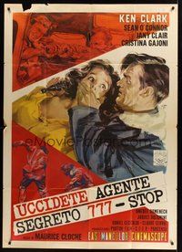 1z669 FX 18 SECRET AGENT Italian 1p '64 French spy movie starring Ken Clark, art by Arnaldo Putzu!