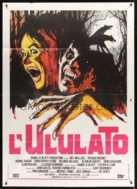 1z458 HOWLING Italian 1p '81 Joe Dante, cool art of screaming female attacked by werewolf!