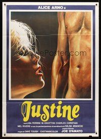1z463 JUSTINE & THE WHIP Italian 1p '79 Jess Franco, sexiest erotic artwork!