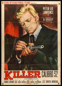 1z701 KILLER CALIBER 32 Italian 1p '67 art of Peter Lee Lawrence loading gun by Rodolfo Gasparri!