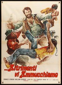 1z466 KUNG FU BROTHERS IN THE WILD WEST Italian 1p '73 wacky western martial arts artwork!