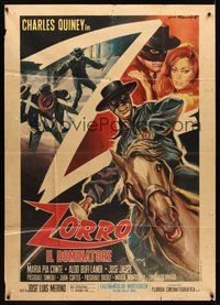 1z708 LA ULTIMA AVENTURA DEL ZORRO Italian 1p '69 great masked hero art by Ezio Tarantelli!