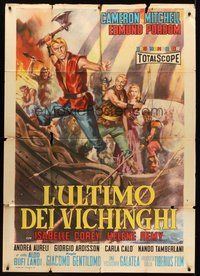 1z710 LAST OF THE VIKINGS Italian 1p '62 L'ultimo dei Vikinghi, Cameron Mitchell, Edmund Purdom
