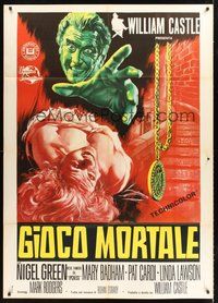 1z469 LET'S KILL UNCLE Italian 1p '66 William Castle, cool different horror artwork!