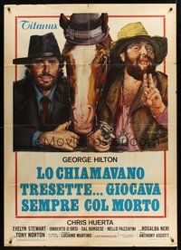 1z719 MAN CALLED INVINCIBLE Italian 1p '73 wonderful spaghetti western art by Averardo Ciriello!