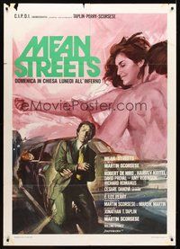1z722 MEAN STREETS Italian 1p '75 Robert De Niro, Scorsese, completely different art by Ciriello!