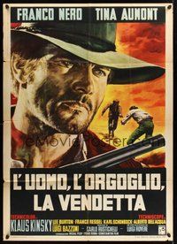 1z738 PRIDE & VENGEANCE Italian 1p '67 spaghetti western art of Nero as Django by Renato Casaro!