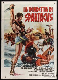 1z745 REVENGE OF SPARTACUS Italian 1p R70s La vendetta di Spartacus, art by Aller & Paradiso!