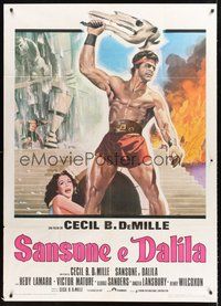 1z751 SAMSON & DELILAH Italian 1p R70s cool different art of Hedy Lamarr & Victor Mature, DeMille