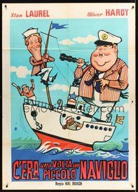 1z488 SAPS AT SEA Italian 1p R60s different art of Stan Laurel & Oliver Hardy, Hal Roach
