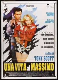 1z503 TRUE ROMANCE Italian 1p '93 Christian Slater, Patricia Arquette, written by Quentin Tarantino