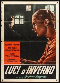 1z508 WINTER LIGHT Italian 1p '63 Ingmar Bergman, different close up art of Ingrid Thulin!