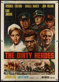 1z529 DIRTY HEROES Italian 2p export '69 Dalle Ardenne all'inferno, art of top stars by Fiorenzi!