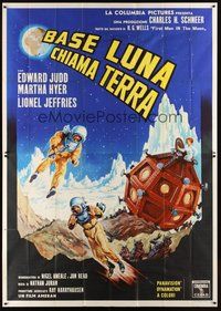 1z397 FIRST MEN IN THE MOON Italian 2p '64 Ray Harryhausen, H.G. Wells, different sci-fi artwork!