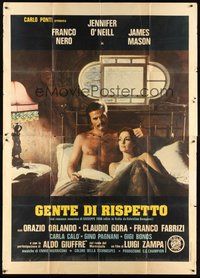 1z532 FLOWER IN HIS MOUTH Italian 2p '75 different image of Franco Nero & Jennifer O'Neill in bed!
