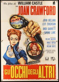 1z406 I SAW WHAT YOU DID Italian 2p '65 Joan Crawford, William Castle, cool different art!