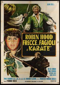 1z578 ROBIN HOOD FRECCE, FAGIOLI E KARATE Italian 2p '76 kung fu & swashbuckler art by Originario!