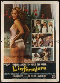1z580 SECRETS OF A SENSUOUS NURSE Italian 2p '75 L'Infermiera, sexy Ursula Andress, different!