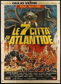 1z601 WARLORDS OF ATLANTIS Italian 2p '79 cool completely different sci-fi artwork!