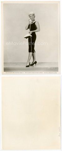 2a164 DORIS DAY 8x10 still '59 full-length wardrobe test shot in sexy black dress from Pillow Talk!