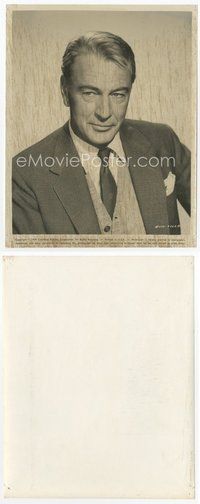 2a221 GARY COOPER 8x10 still '59 waist-high seated portrait of the great star in suit & tie!