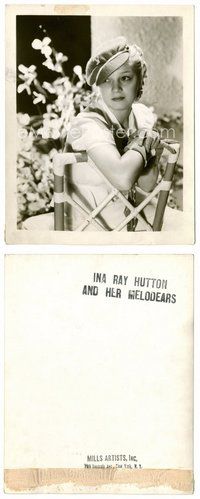 2a276 INA RAY HUTTON deluxe 8x10 still '30s wonderful close up of the pretty female bandleader!