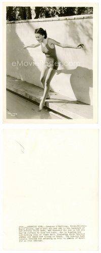 2a431 MAUREEN O'SULLIVAN 8x10 still '30s the sexy star standing by pool at her Beverly Hills home!