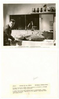 2a462 MONSTER ON THE CAMPUS 8x10 key book still '58 Arthur Franz in lab with giant dead fish!