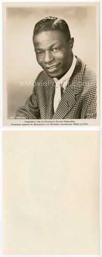 2a478 NAT KING COLE 8x10.25 still '58 great close portrait of the singer in cool suit & tie!