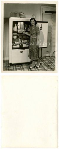 2a515 PATSY KELLY 8x10 still '38 standing in front of & pitching an ultra modern refrigerator!