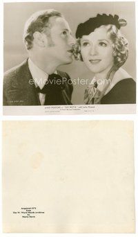 2a561 SECRETS 7.75x9.25 still '33 Leslie Howard whispers sweet nothings to Mary Pickford!