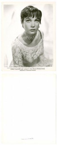 2a574 SHIRLEY MACLAINE 8x10 still '55 waist-high very young & wearing pretty lace dress!